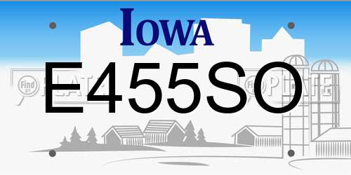 E455SO Iowa License Plate