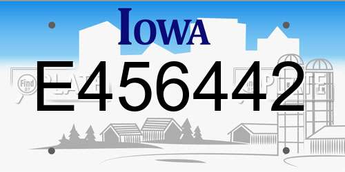 E456442 Iowa License Plate