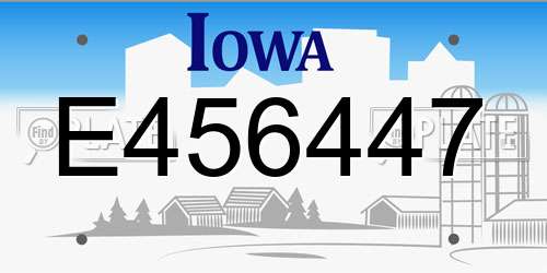 E456447 Iowa License Plate