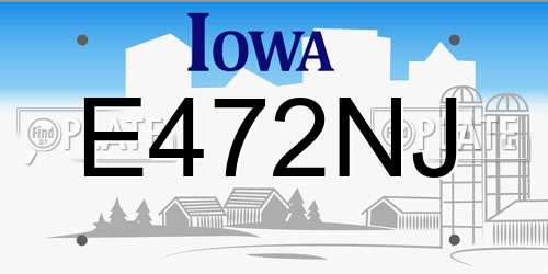 E472NJ Iowa License Plate