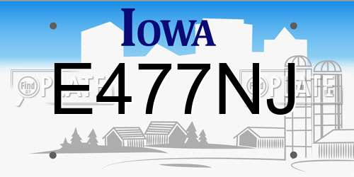 E477NJ Iowa License Plate