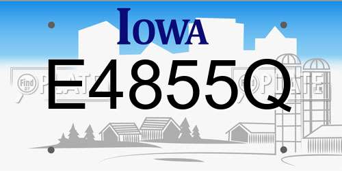 E4855Q Iowa License Plate