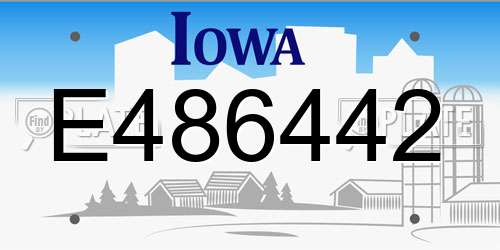 E486442 Iowa License Plate
