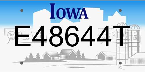 E48644T Iowa License Plate
