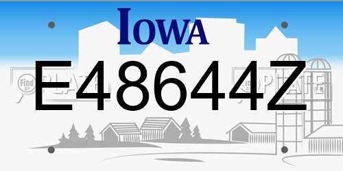 E48644Z Iowa License Plate