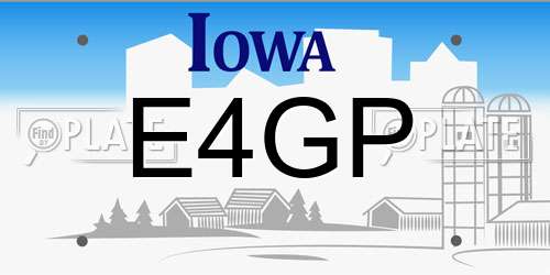 E4GP Iowa License Plate