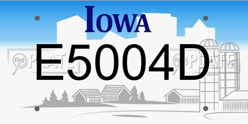 E5004D Iowa License Plate