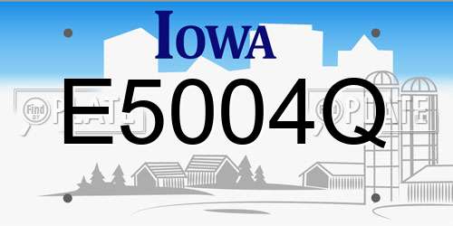 E5004Q Iowa License Plate