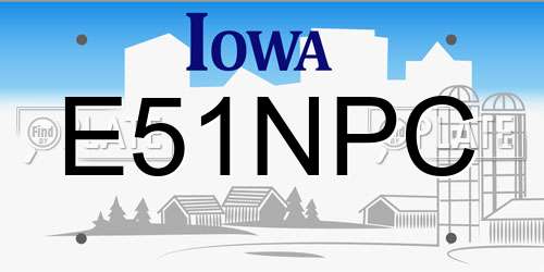 E51NPC Iowa License Plate
