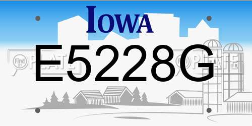 E5228G Iowa License Plate