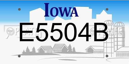 E5504B Iowa License Plate