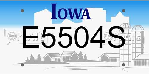E5504S Iowa License Plate