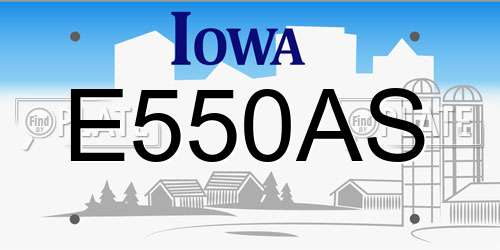 E550AS Iowa License Plate