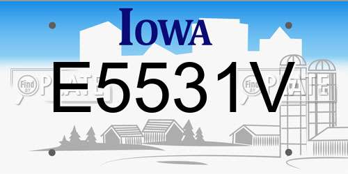 E5531V Iowa License Plate