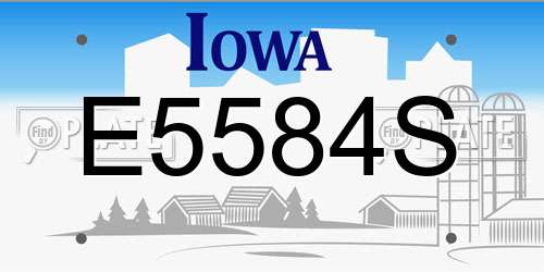 E5584S Iowa License Plate