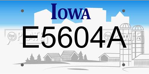E5604A Iowa License Plate