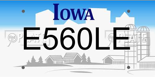 E560LE Iowa License Plate