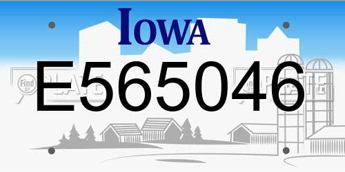 E565046 Iowa License Plate
