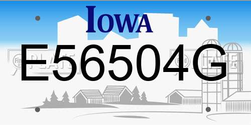 E56504G Iowa License Plate