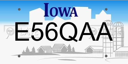 E56QAA Iowa License Plate