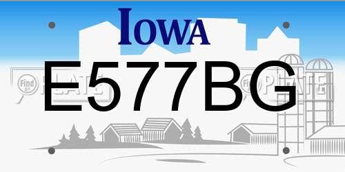 E577BG Iowa License Plate