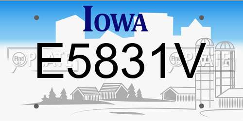 E5831V Iowa License Plate