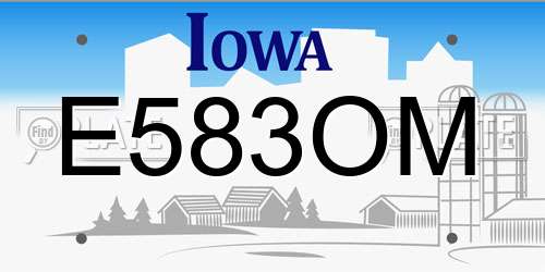 E583OM Iowa License Plate