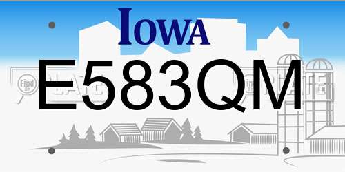E583QM Iowa License Plate