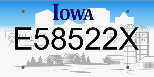E58522X Iowa License Plate