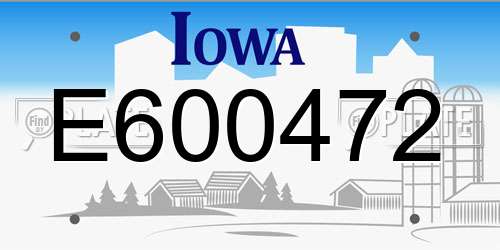 E600472 Iowa License Plate