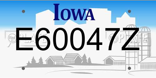 E60047Z Iowa License Plate