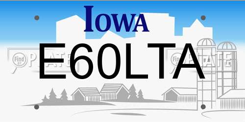 E60LTA Iowa License Plate