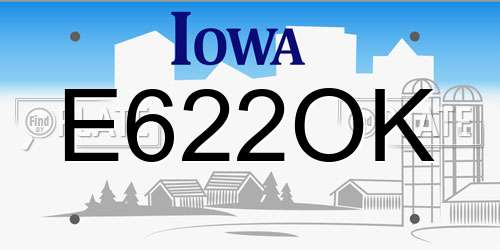 E622OK Iowa License Plate