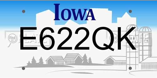 E622QK Iowa License Plate