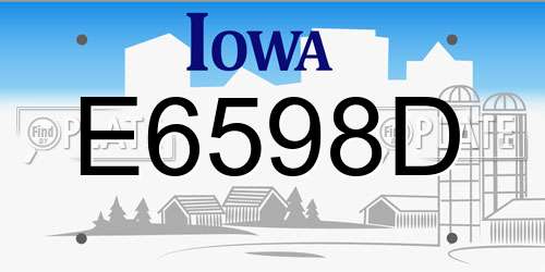 E6598D Iowa License Plate