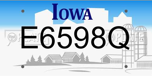 E6598Q Iowa License Plate