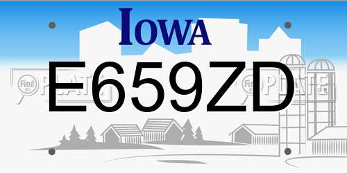 E659ZD Iowa License Plate
