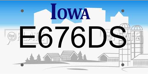 E676DS Iowa License Plate