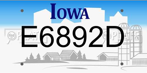 E6892D Iowa License Plate