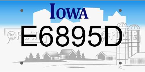 E6895D Iowa License Plate