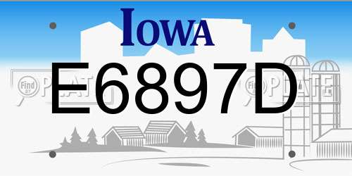 E6897D Iowa License Plate