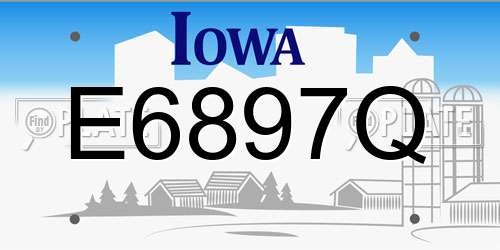 E6897Q Iowa License Plate