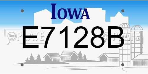 E7128B Iowa License Plate