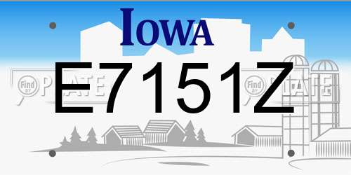 E7151Z Iowa License Plate
