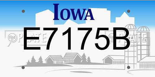 E7175B Iowa License Plate