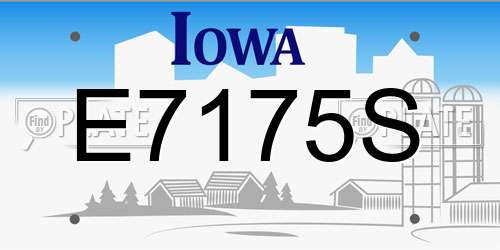E7175S Iowa License Plate