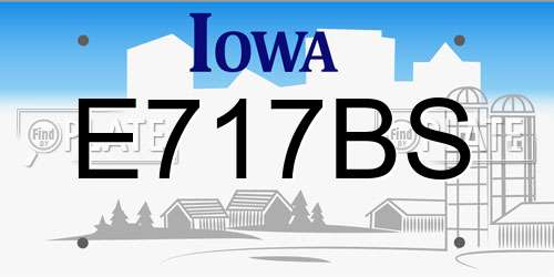 E717BS Iowa License Plate