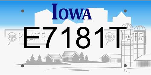 E7181T Iowa License Plate