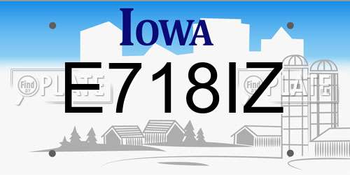 E718IZ Iowa License Plate