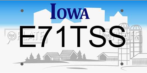E71TSS Iowa License Plate